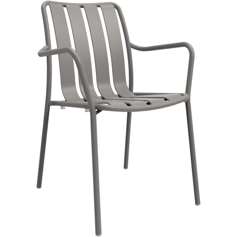 Ref. 96830, Chaise avec accoudoirs Verano gris, marque N.C