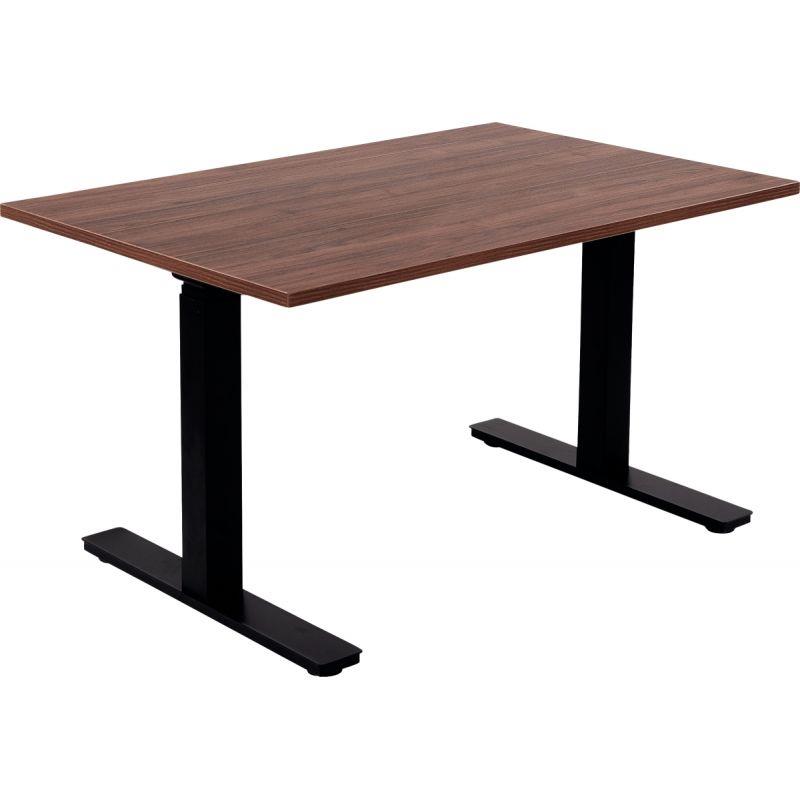Ref. 96931, Bureau assis debout L140 cm Boost plateau noyer/piètement noir, marque N.C