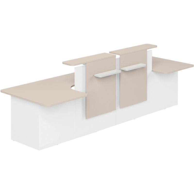 Ref. 96942, Module indépendant retour droit L152cm GRETA chêne naturel/blanc, marque N.C