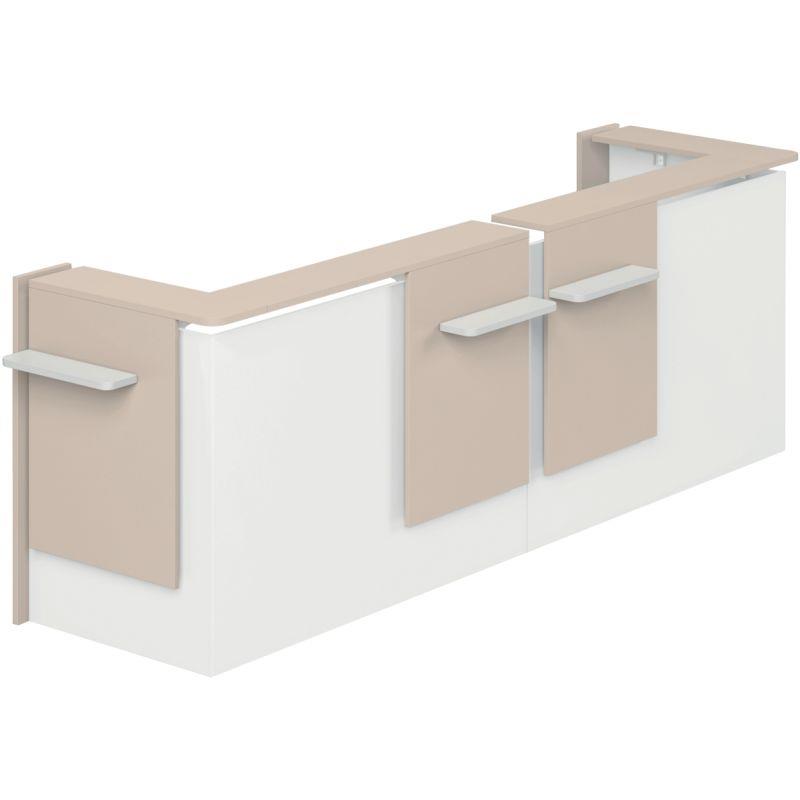 Ref. 96944, Module indépendant avec angle retour droite L160cm GRETA chêne naturel/blanc, marque N.C
