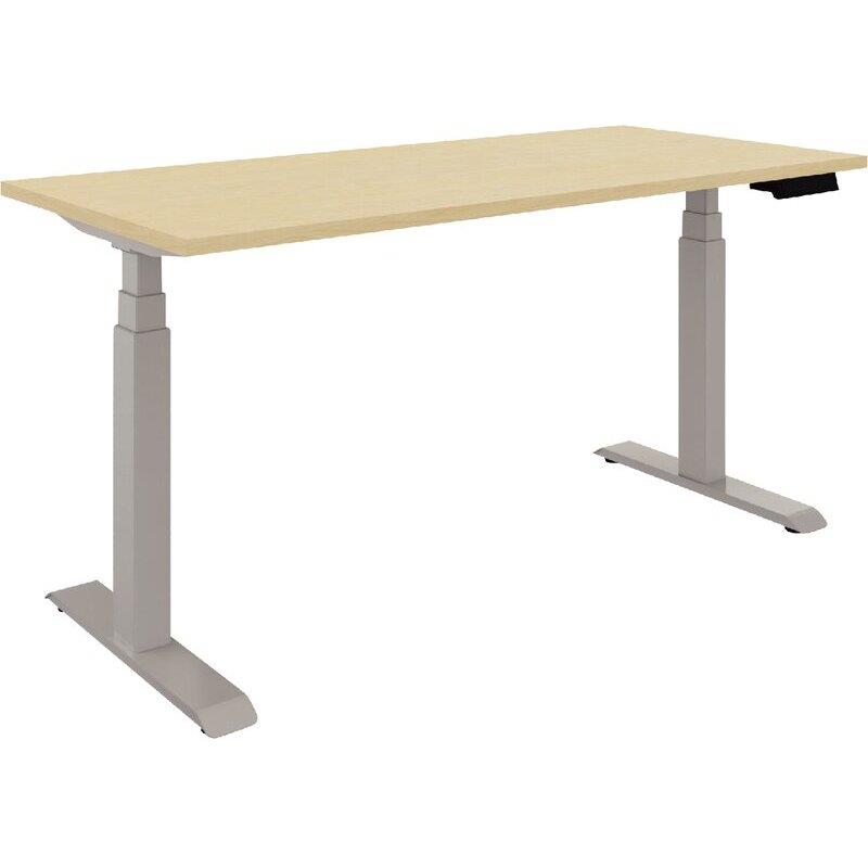 Ref. 96960, Bureau assis-debout individuel Axel 2 L140xP80cm plateau pin maritime/piètement alu, marque N.C