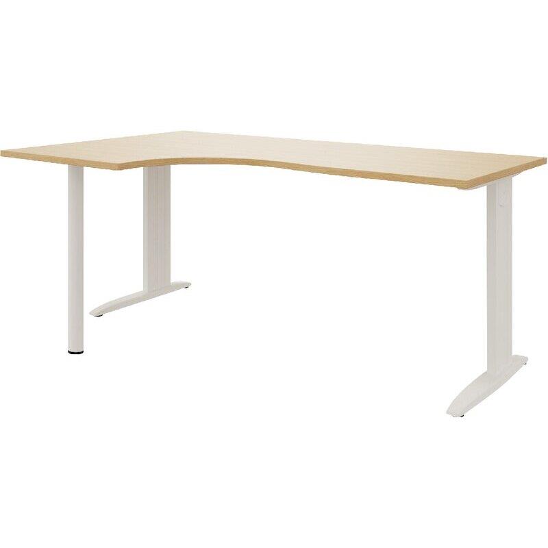 Ref. 97065, Plan compact 90° Idol retour gauche L.160 x P.120 et 60 cm plateau chêne naturel/piètement blanc, marque N.C