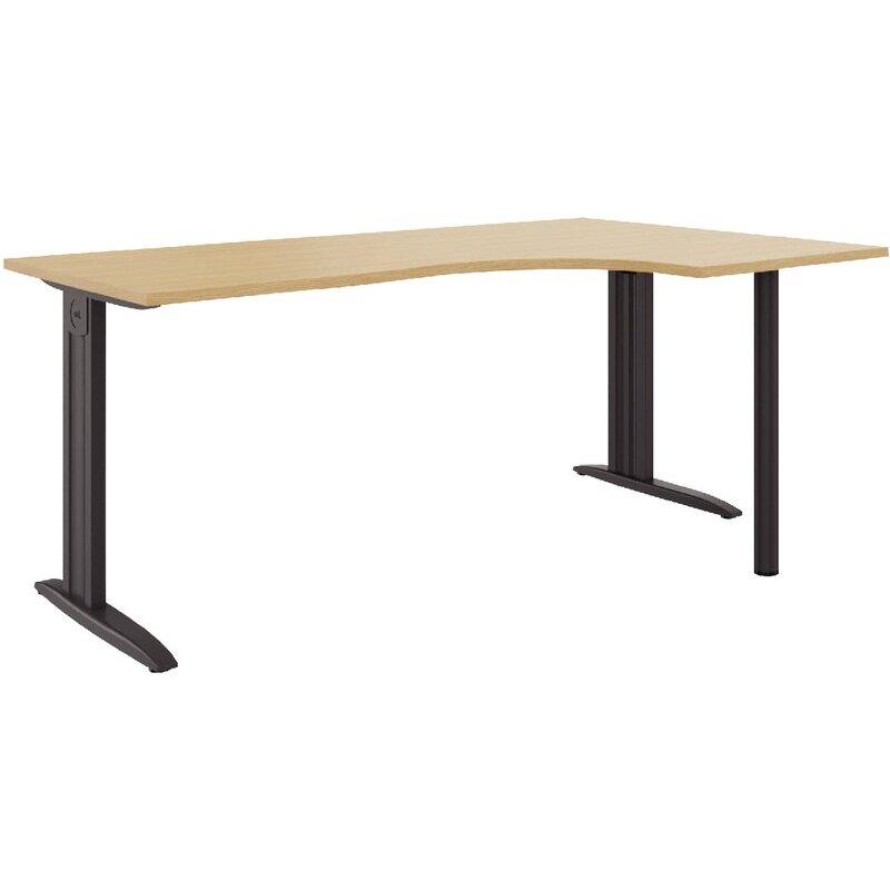 Ref. 97070, Plan compact 90° Idol retour droit L.160xP.120 et 60 cm plateau chêne naturel/piètement anthracite, marque N.C