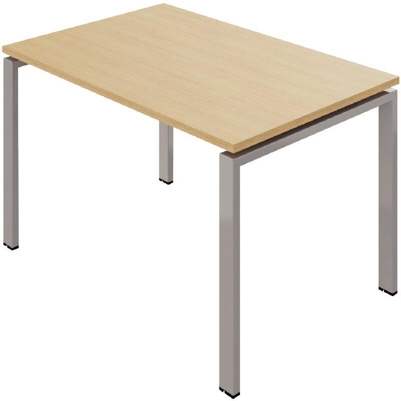 Ref. 97081, Bureau fixe L120 Conect plateau chêne naturel/piètement alu, marque N.C