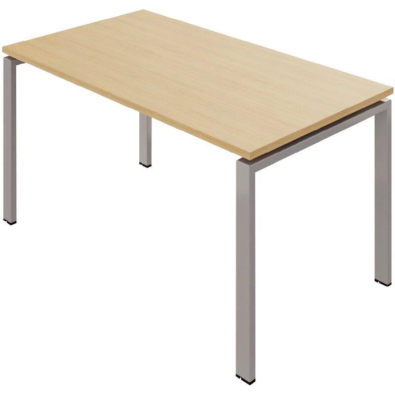 Ref. 97082, Bureau fixe L140 Conect plateau chêne naturel/piètement alu, marque N.C