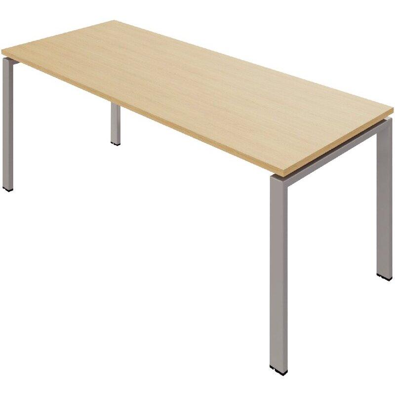 Ref. 97087, Bureau fixe L180 Conect plateau chêne naturel/piètement alu, marque N.C