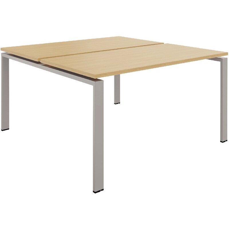 Ref. 97114, Bureau fixe départ L120cm Conect plateau chêne naturel/piètement alu, marque N.C