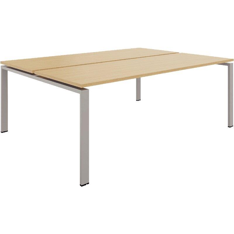 Ref. 97117, Bureau fixe départ L180cm Conect plateau chêne naturel/piètement alu, marque N.C