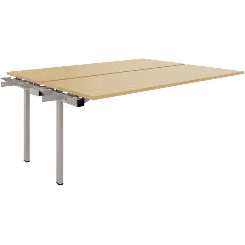 Ref. 97120, Bureau fixe suivant L160cm Conect plateau chêne naturel/piètement alu, marque N.C