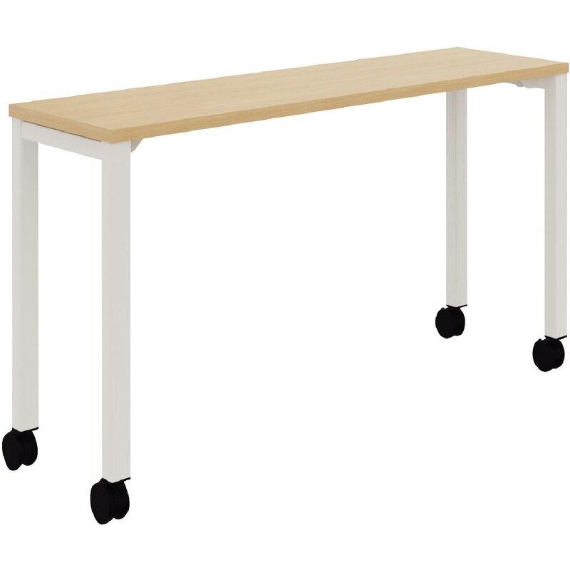 Ref. 97123, Table L120 cm x P40 cm x H73,5 cm Perform Mobile plateau chêne naturel/piétement blanc, marque N.C