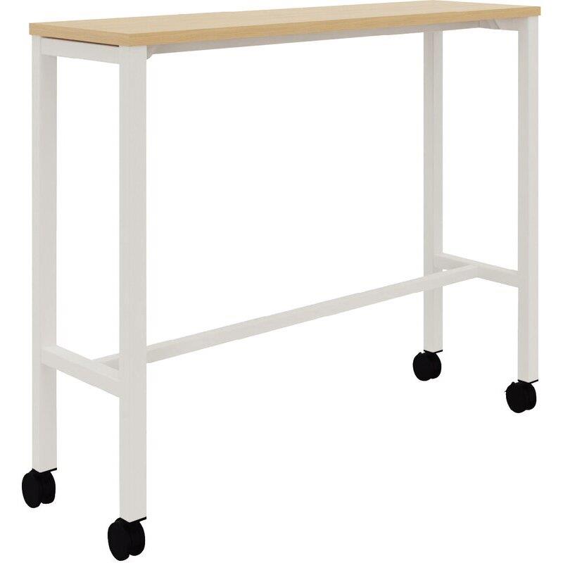 Ref. 97125, Table L120 cm x P40 cm x H104,5 cm Perform Mobile plateau chêne naturel/piétement blanc, marque N.C