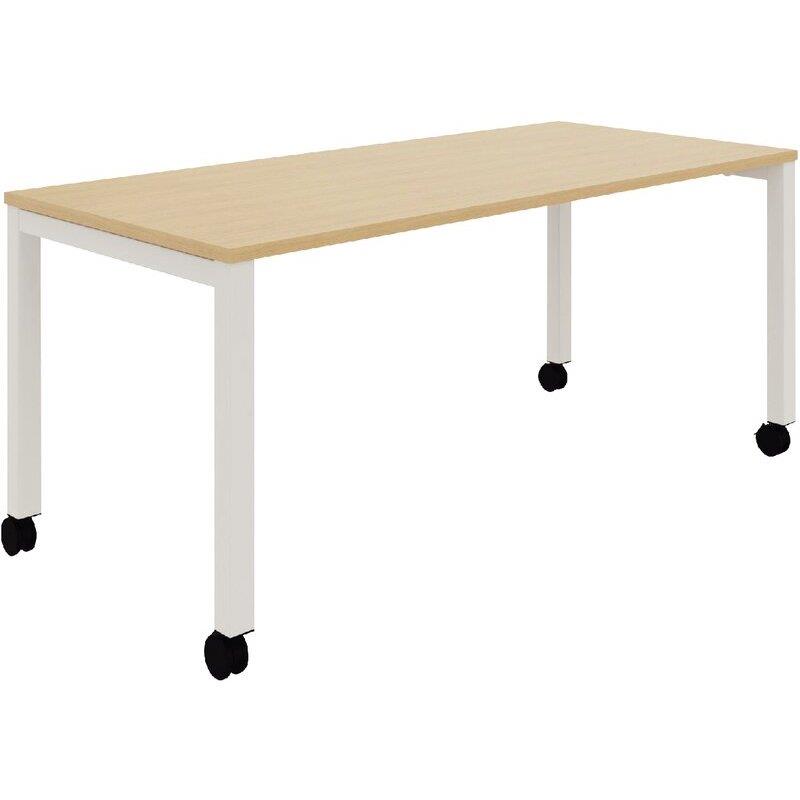 Ref. 97130, Table L160 cm x P80 cm x H73,5 cm Perform Mobile plateau chêne naturel/piétement blanc, marque N.C