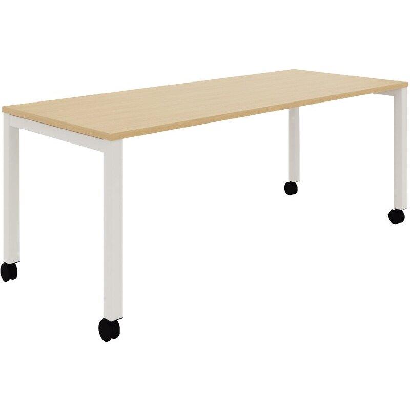 Ref. 97131, Table L180 cm x P80 cm x H73,5 cm Perform Mobile plateau chêne naturel/piétement blanc, marque N.C