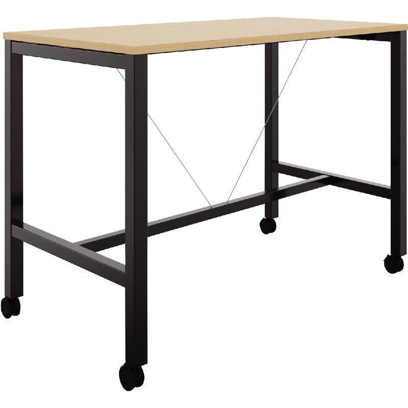 Ref. 97132, Table L140 cm x P80 cm x H104,5 cm Perform Mobile plateau chêne naturel/piétement noir, marque N.C