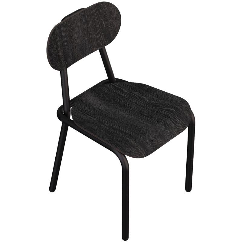 Ref. 97156, Chaise 4 pieds métal GABY hêtre noir/piètement noir, marque N.C