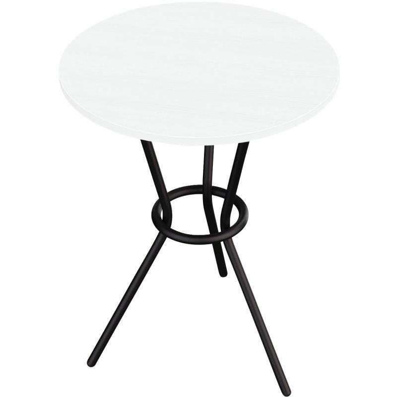 Ref. 97162, Table H105cm GABY plateau blanc/piètement noir, marque N.C