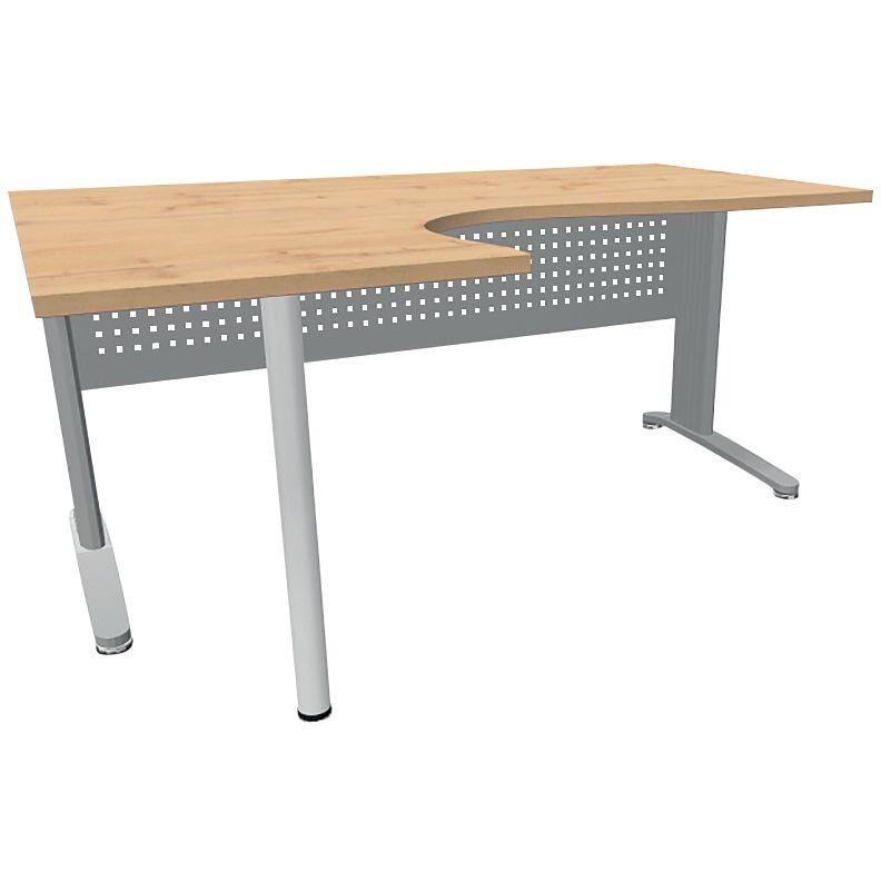 Image de  Plan compact retour gauche STAR L160/120xP80cm plateau Hercule/piètement alu 