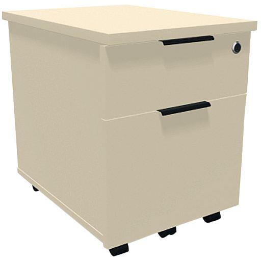 Image de  Caisson mobile mélaminé 2 tiroirs Direction plateau beige/corps beige 