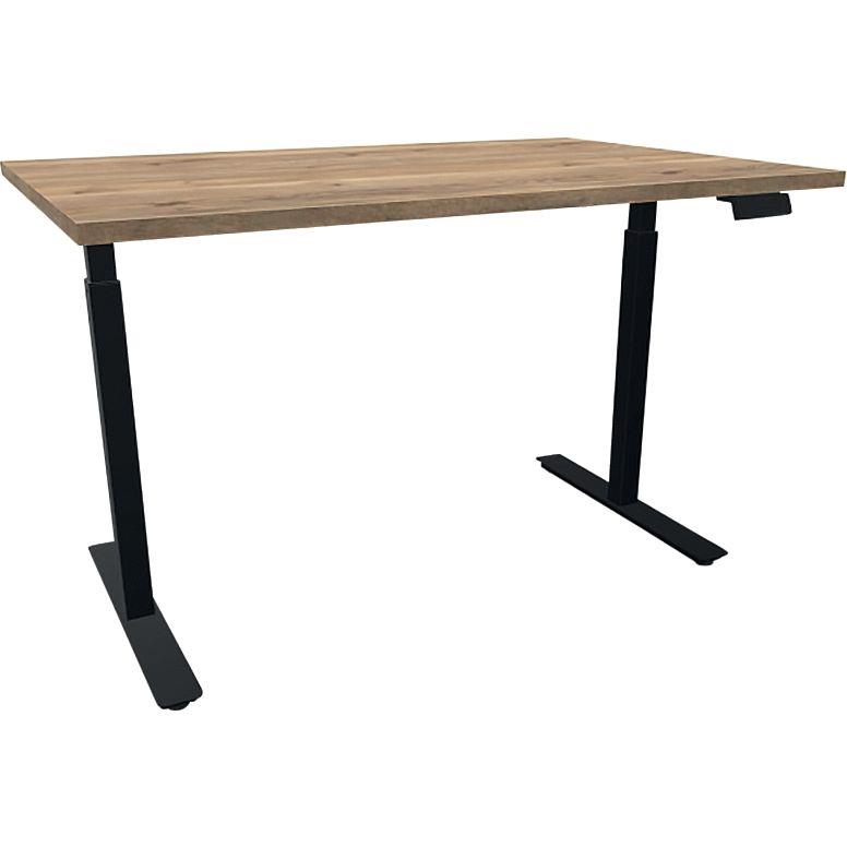 Image de  Bureau assis-debout L120xP80cm Flex''Up One plateau Hamelin/piètement noir 