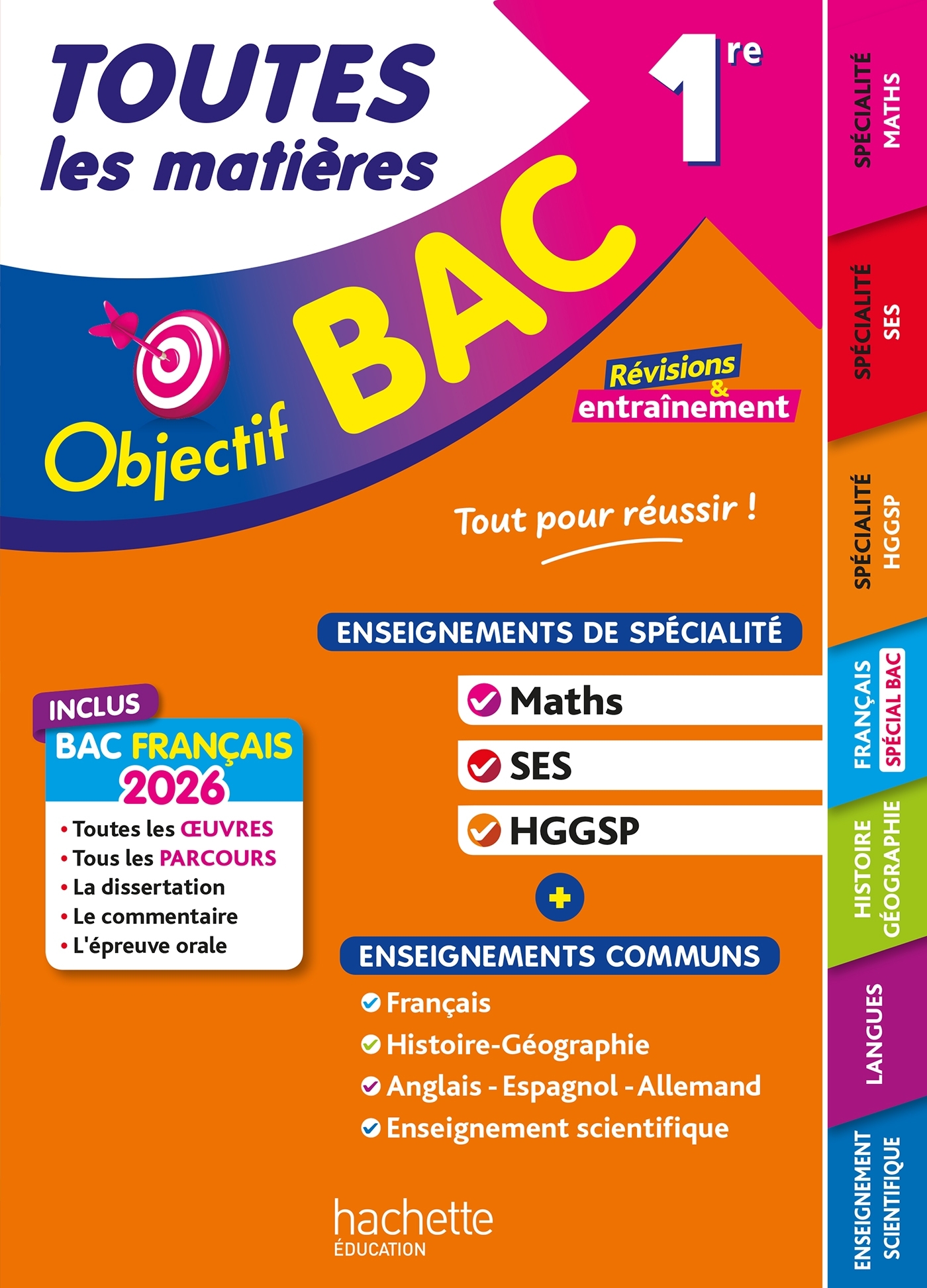 Image de  Objectif bac 2026 - toutes les matières 1re spé maths - ses -... 