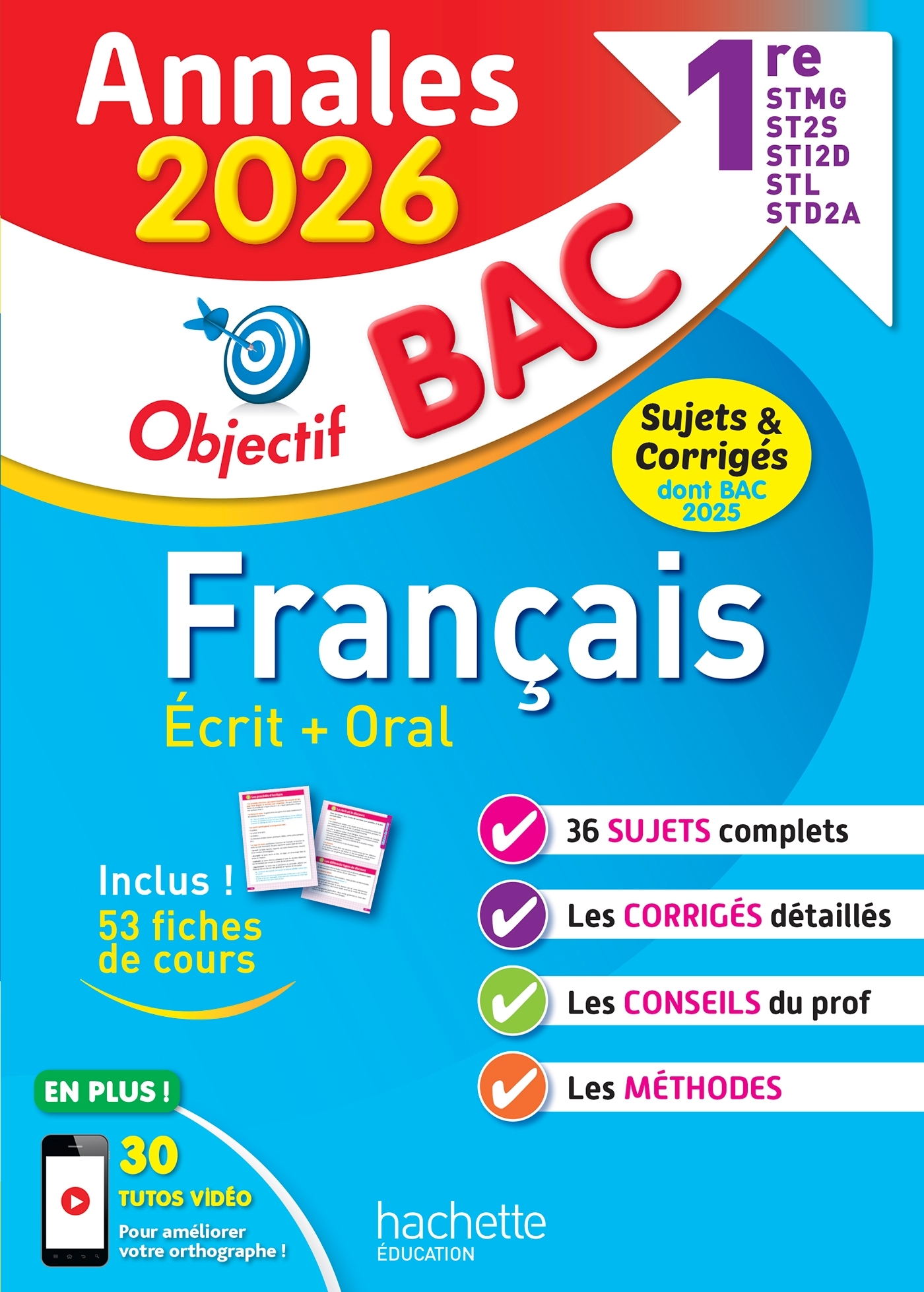 Image de  Annales objectif bac 2026 - français 1res stmg - sti2d - st2s -... 
