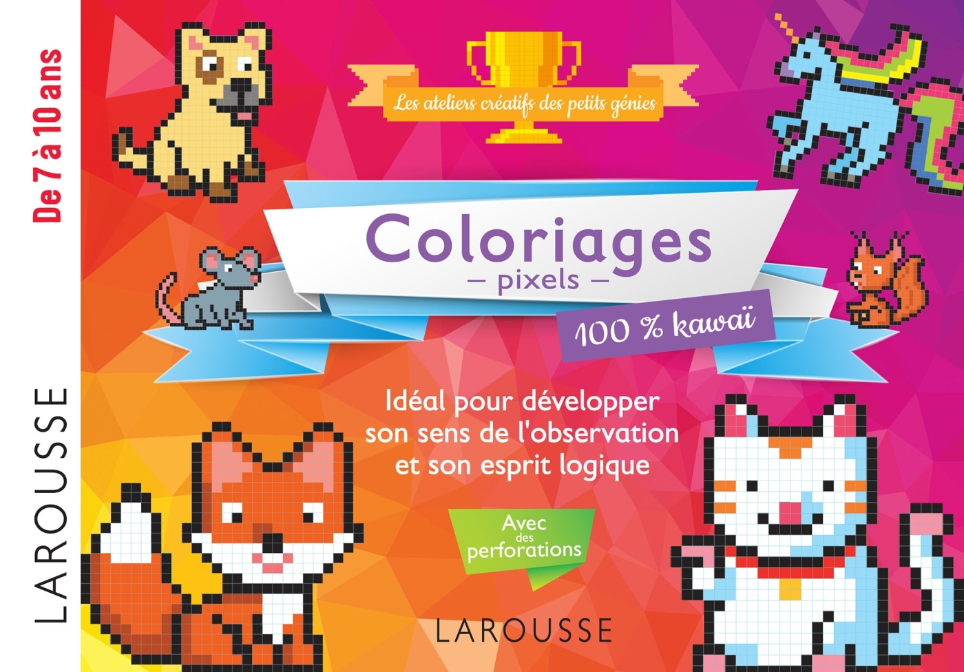 Ref. 9782035974914, 20 coloriages en pixel pour esprits logiques 100% kawai