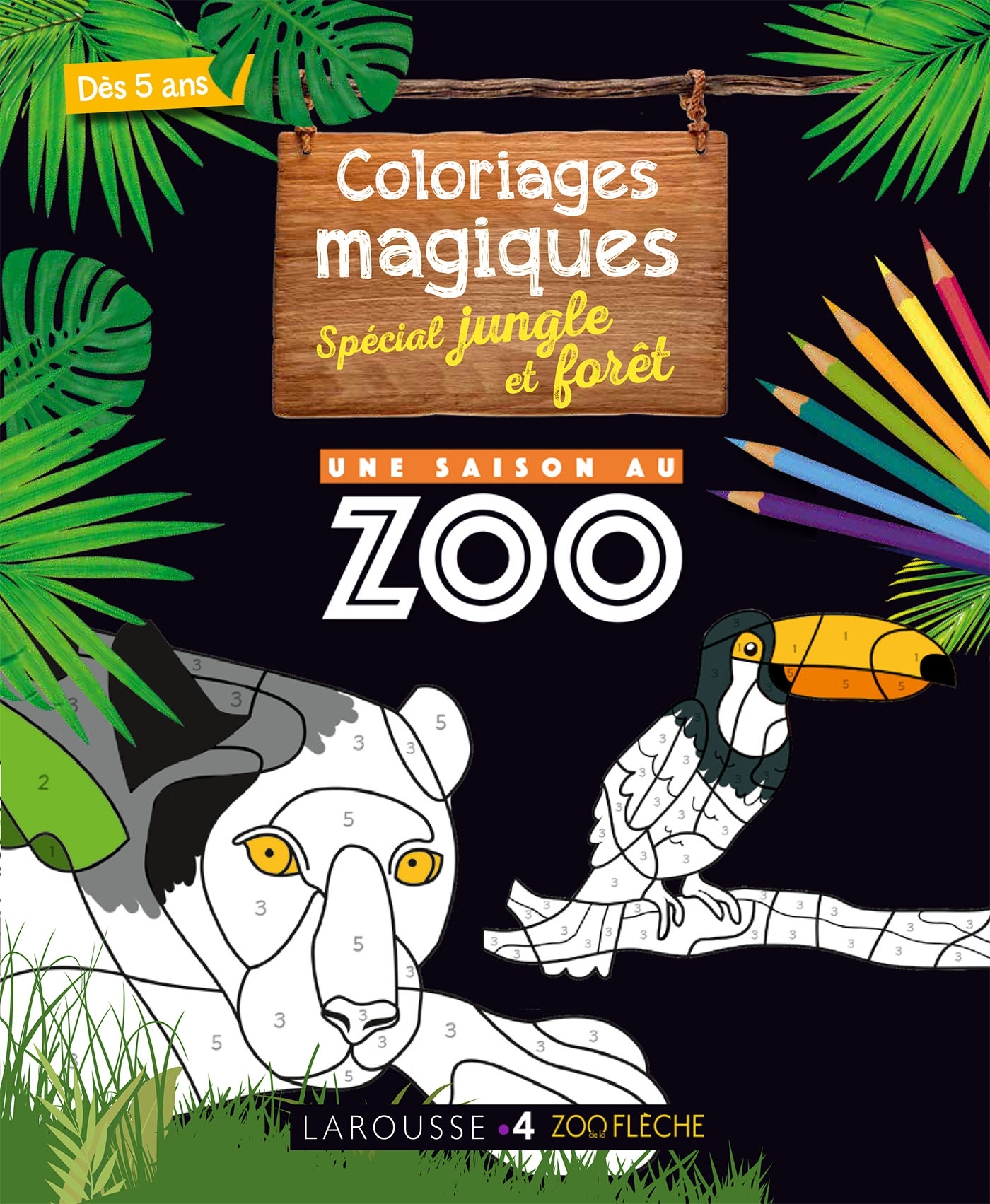 Ref. 9782035982704, Coloriages magiques une saison au zoo, spécial jungle