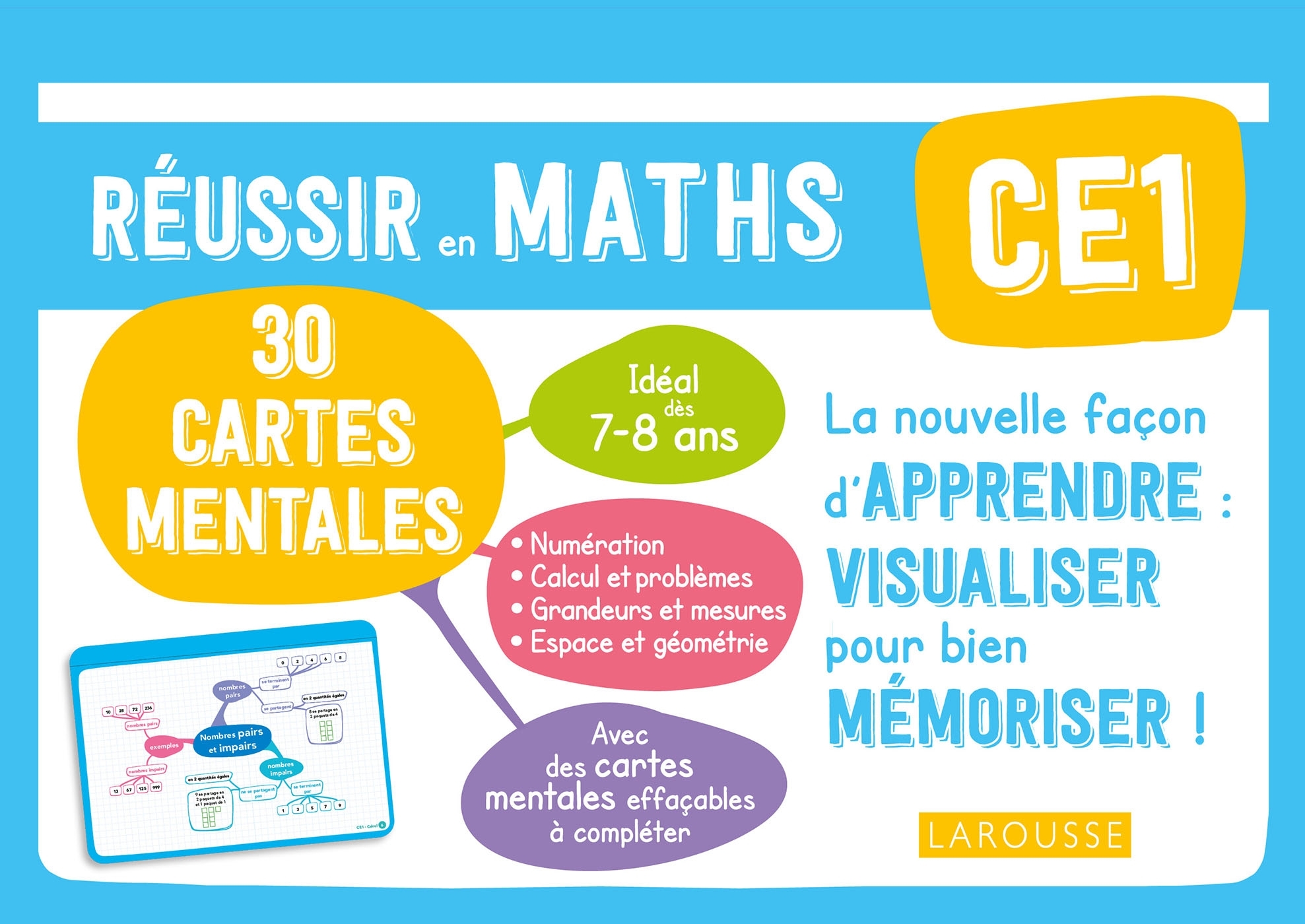 Ref. 9782035989765, Cartes mentales maths CE1