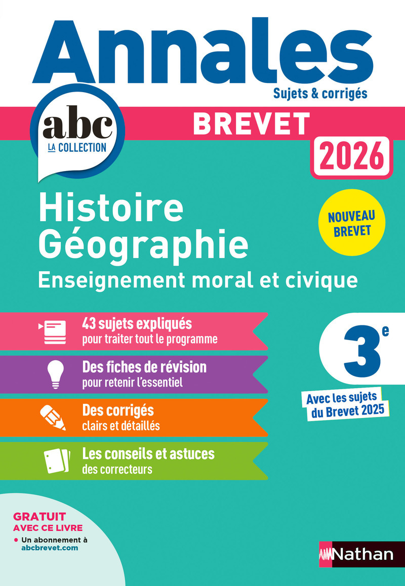 Image de  Annales brevet histoire géographie enseignement moral et civique... 