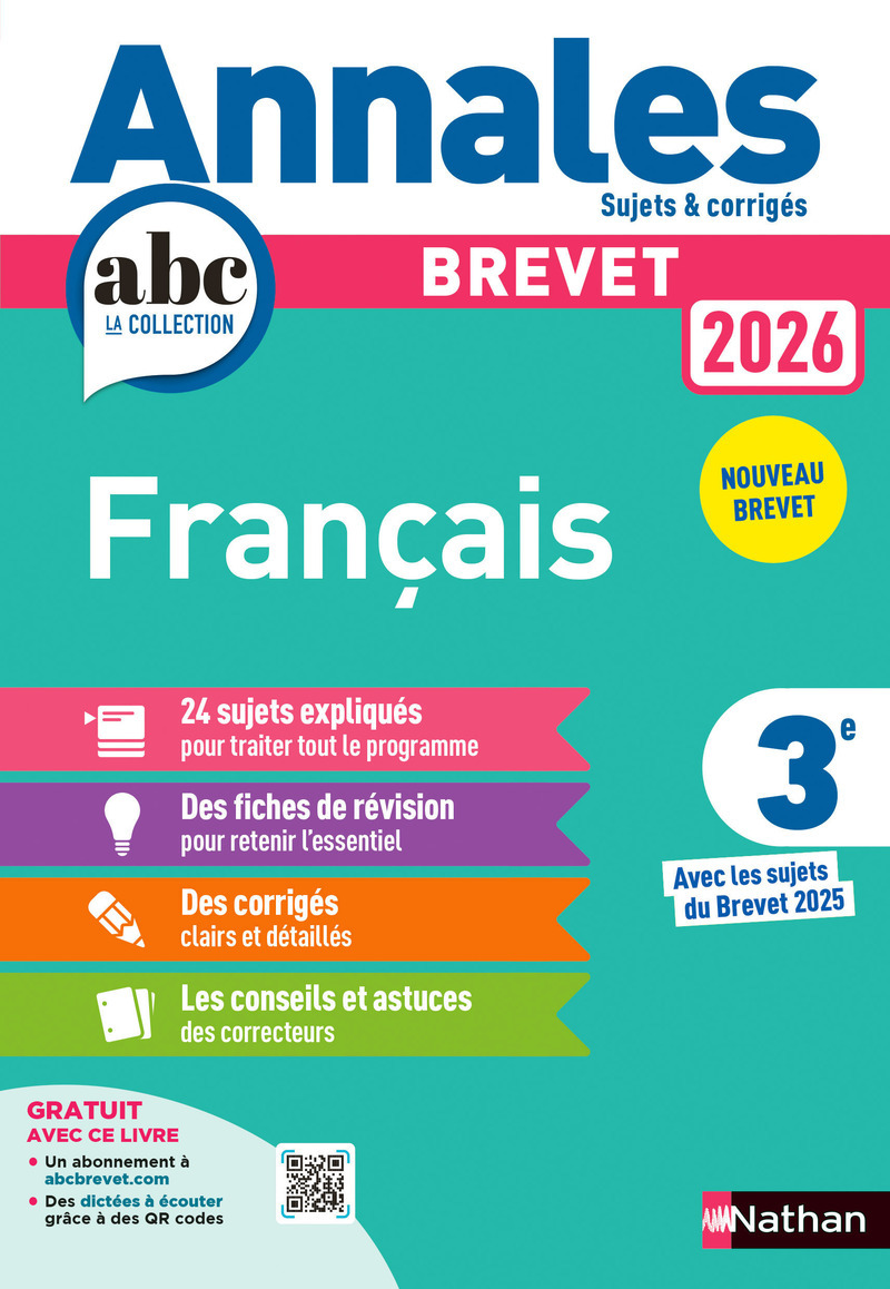 Image de  Annales brevet français 2026 - corrigé 
