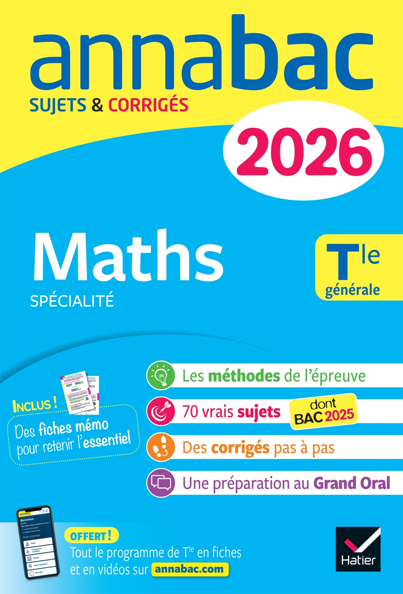 Image de  Annales du bac 2026 - annabac maths tle générale (spécialité) 