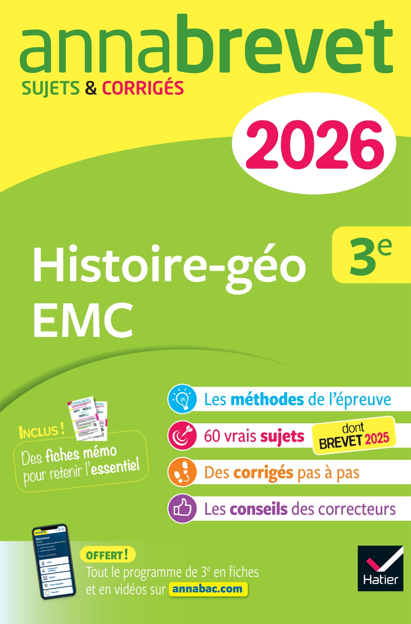Image de  Annales du brevet 2026 - annabrevet histoire-géographie emc 3E -... 