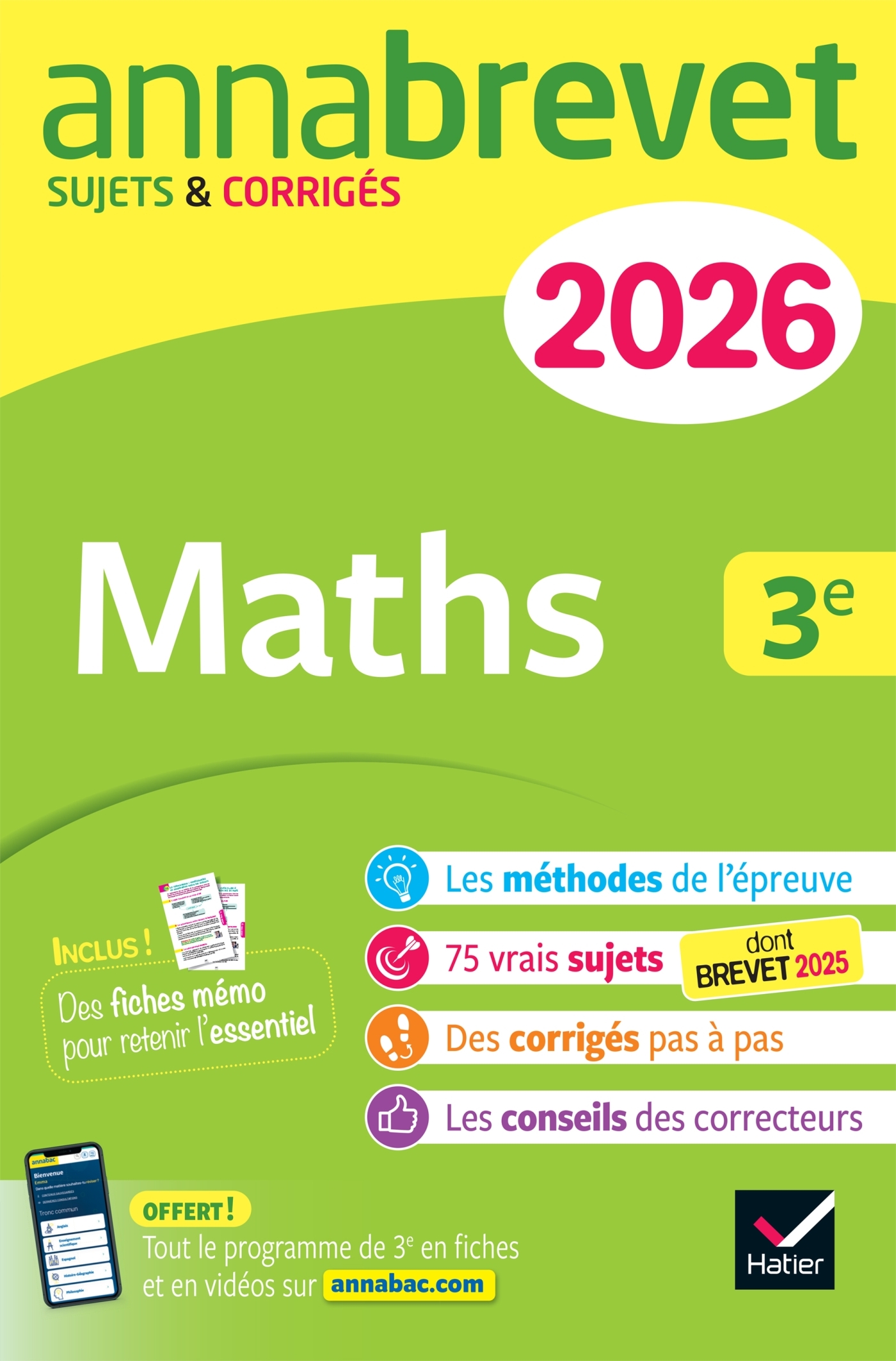 Image de  Annales du brevet 2026 - annabrevet maths 3E - nouveau brevet 