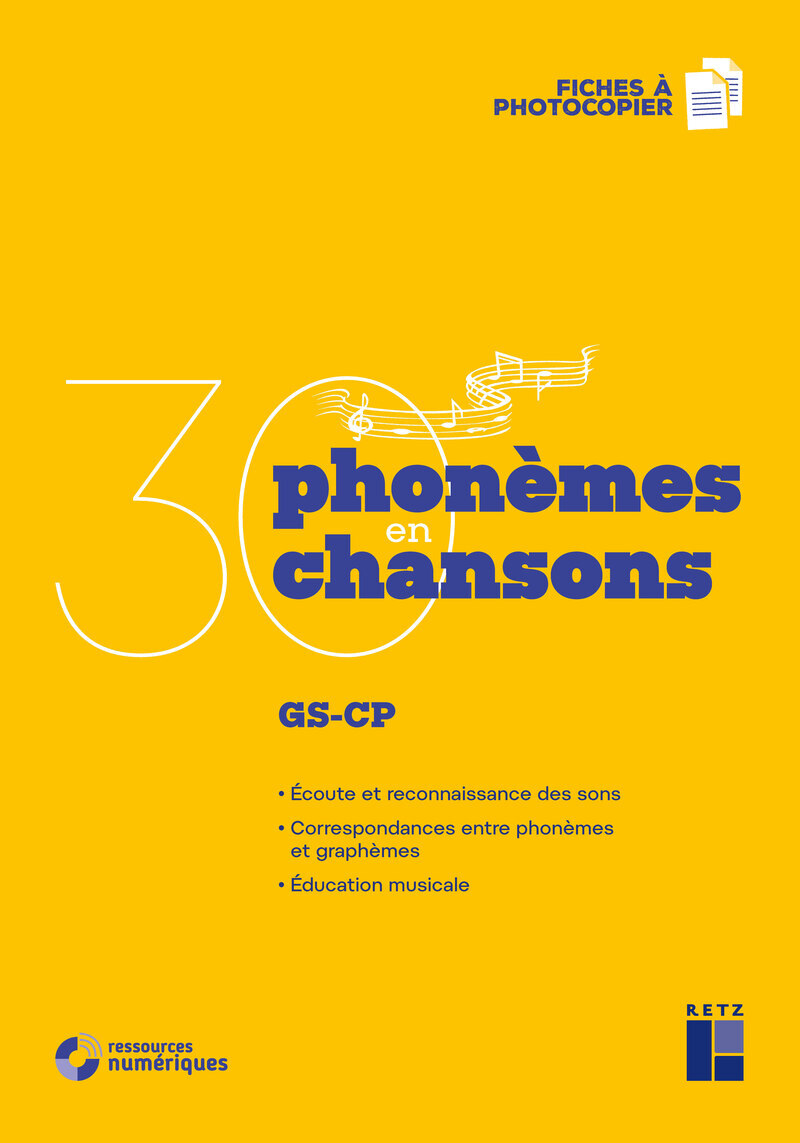 Image de  30 phonèmes en 30 chansons GS-CP + cd-rom 