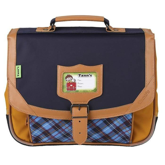 Image de  CARTABLE 32 CM TANN'S BON ENFANT TARTAN JAUNE 