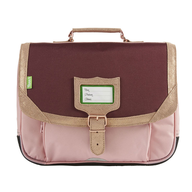 Image de  CARTABLE 35 CM TANN'S PALERMO BORDEAUX/ROSE 