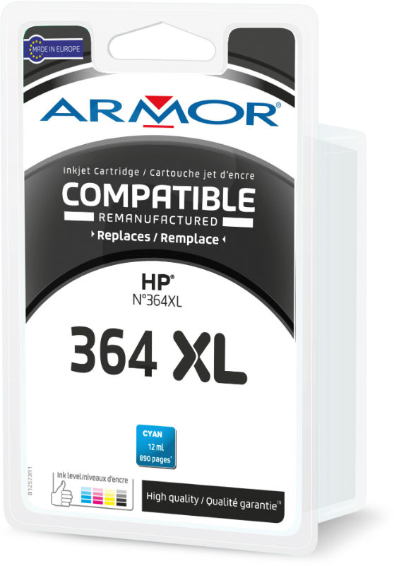 Image de  Cartouche dencre compatible à la marque HP CB323EE cyan haute capacité. 
