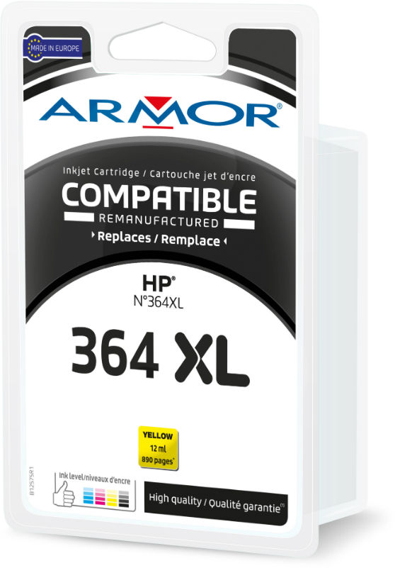Image de  Cartouche dencre compatible à la marque HP CB325EE jaune haute capacité. 