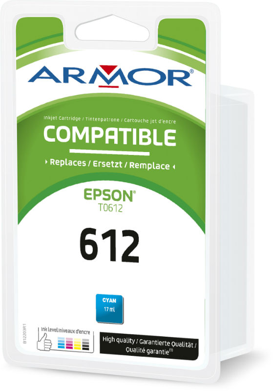 Image de  Cartouche Encre compatible à la marque Armor T061240 cyan pour Imprimantes jet d'Encre Epson. 