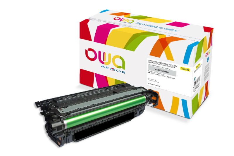 Image de  Cartouche laser compatible à la marque HP CE262A jaune. 