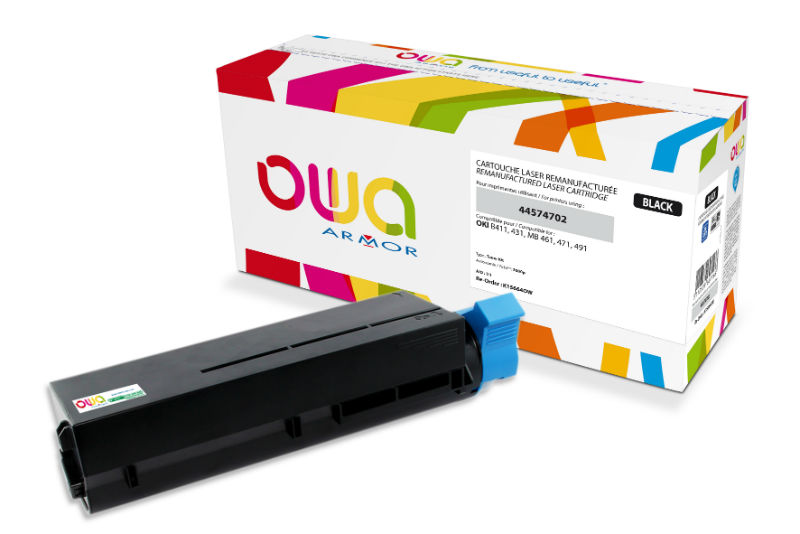 Image de  Cartouche laser compatible à la marque Oki 44574702 noir . 