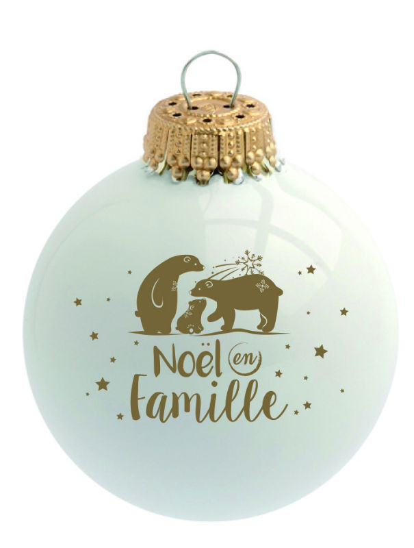 Image de  Boule en verre noël en famille 