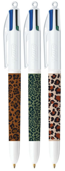 Image de  Stylo bille Bic 4 Couleurs Léopard  - Modèles aléatoires 