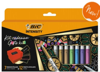Image de  Kit cadeaux de 7 marqueurs Métal Intensity et 12 étiquettes cadeaux 