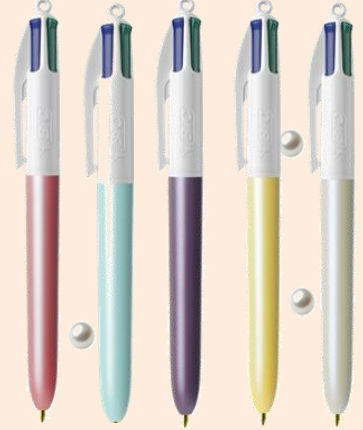 Image de  Stylo bille 4 couleurs pearl  