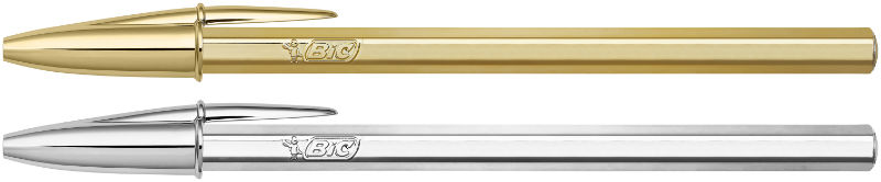 Image de  Stylo bille Bic Cristal Shine or/arg 
