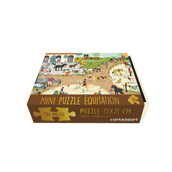 Ref. CARBOPUZ64, Cartes d'Art - Mini puzzle équitation - 100 pièces, marque CARTESDART