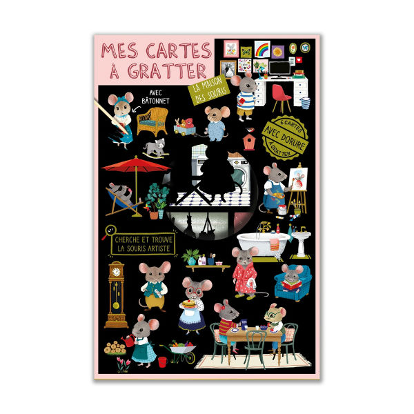 Ref. CARSCRATCH11, Cartes d'Art - Cartes à gratter maison des souris, marque CARTESDART