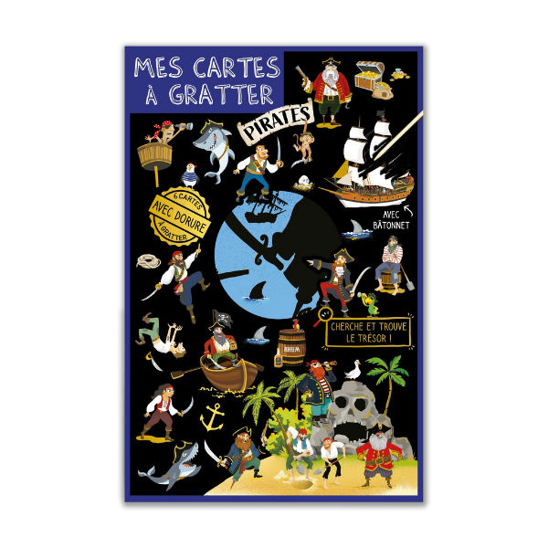 Ref. CARSCRATCH13, Cartes d'Art - Cartes à gratter bateau de pirates, marque CARTESDART