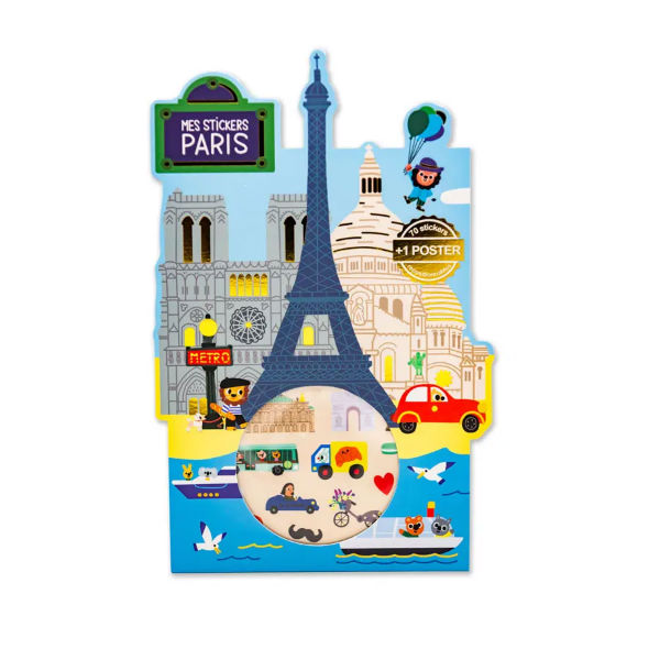 Ref. CARSTIKY16, Cartes d'Art - Jeu stickers + poster mon petit paris, marque CARTESDART